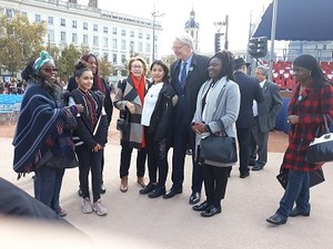 M.Michel NOIR, Delphine BAYA et les jeunes de l'AMAF